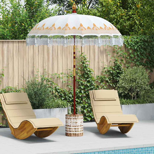 Balinese Parasol with Base Cream 185 x 185 x 260 cm