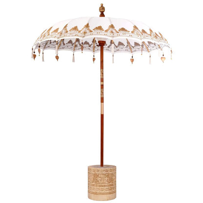 Balinese Parasol Cream 180-190 cm Cotton and solid wood