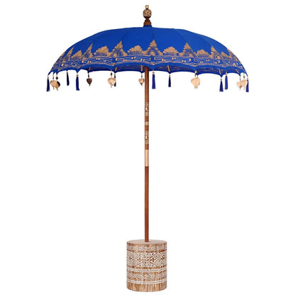 Balinese Parasol Blue 180-190 cm Cotton and solid wood