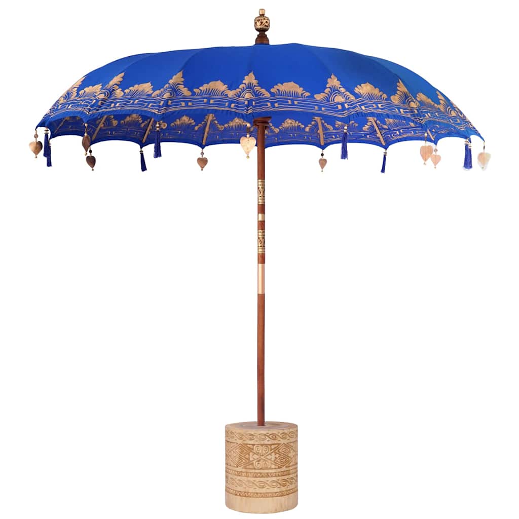 Balinese Parasol Blue 215 x 215 x 260 cm Cotton and solid wood