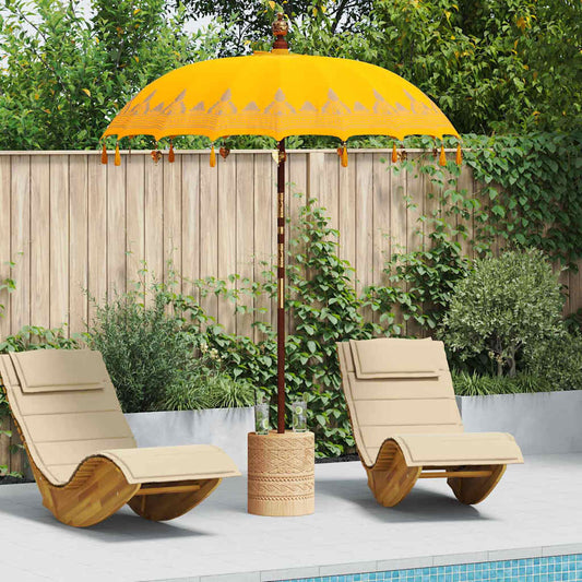 Balinese Parasol with Base Yellow 185 x 185 x 260 cm