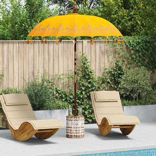 Balinese Parasol with Base Yellow 185 x 185 x 260 cm