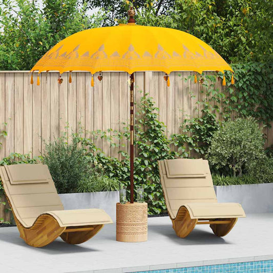 Balinese Parasol with Base Yellow 215 x 215 x 260 cm