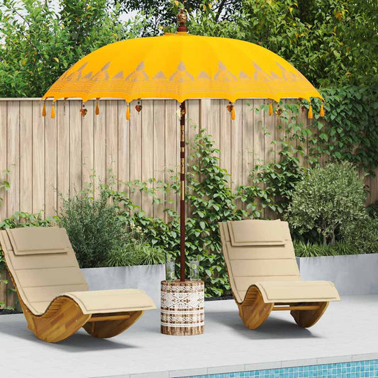 Balinese Parasol with Base Yellow 215 x 215 x 260 cm