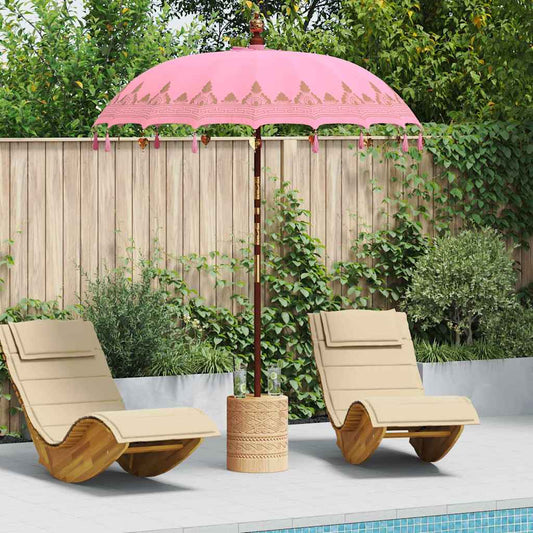 Balinese Parasol with Base Pink 185 x 185 x 260 cm