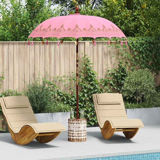 Balinese Parasol with Base Pink 185 x 185 x 260 cm