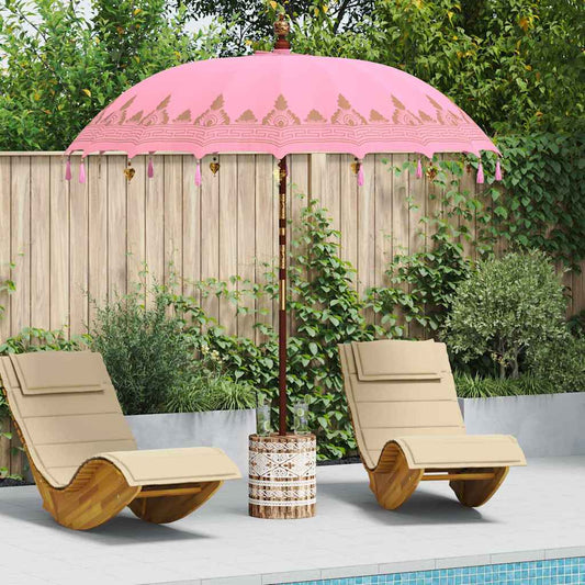 Balinese Parasol with Base Pink 215 x 215 x 260 cm