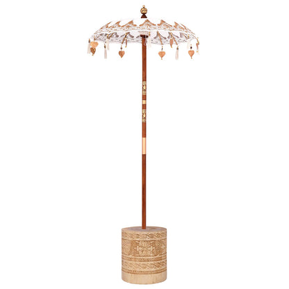 Balinese Parasol Cream 95 x 95 x 260 cm Cotton and solid wood