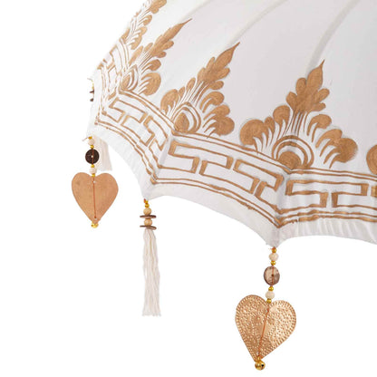 Balinese Parasol Cream 95 x 95 x 260 cm Cotton and solid wood