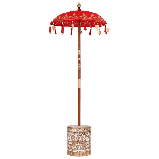 Balinese Parasol with Base Red 95 x 95 x 260 cm