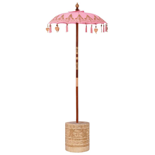 Balinese Parasol with Base Pink 95 x 95 x 260 cm