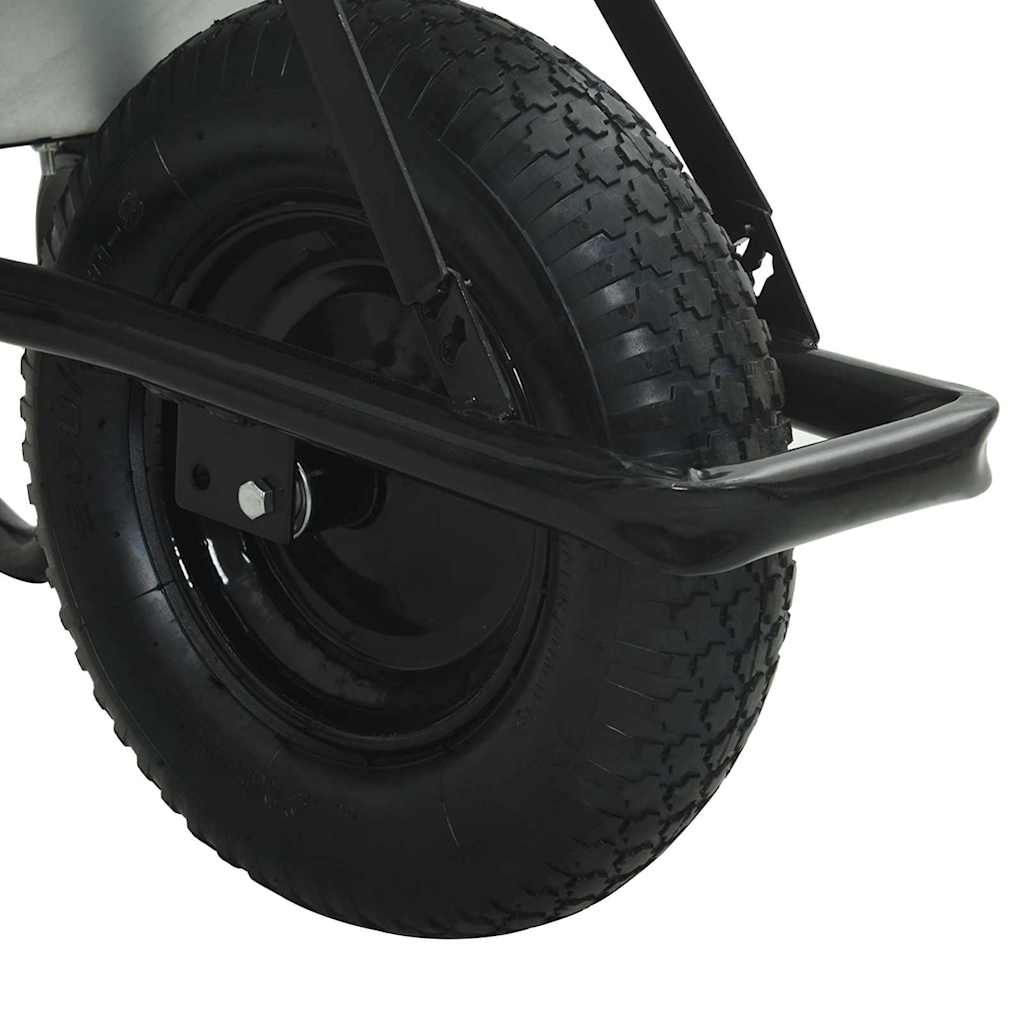 Wheelbarrow Silver and Black 141 x 60 x 57 cm Steel