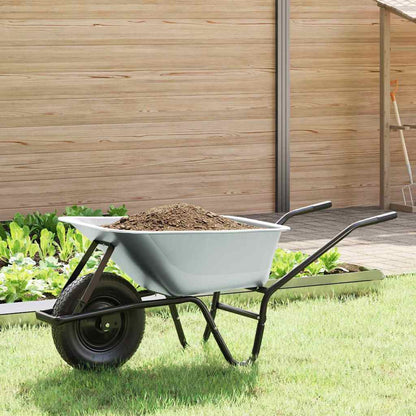 Wheelbarrow Silver and Black 141 x 60 x 57 cm Steel