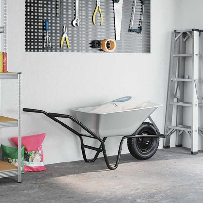 Wheelbarrow Silver and Black 141 x 60 x 57 cm Steel