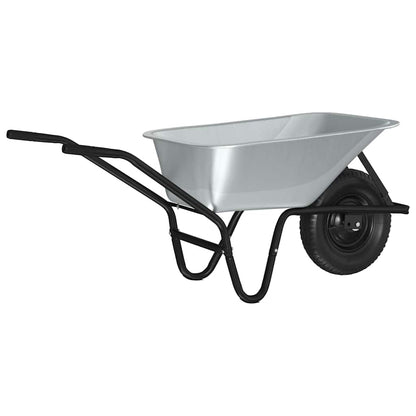 Wheelbarrow Silver and Black 141 x 60 x 57 cm Steel
