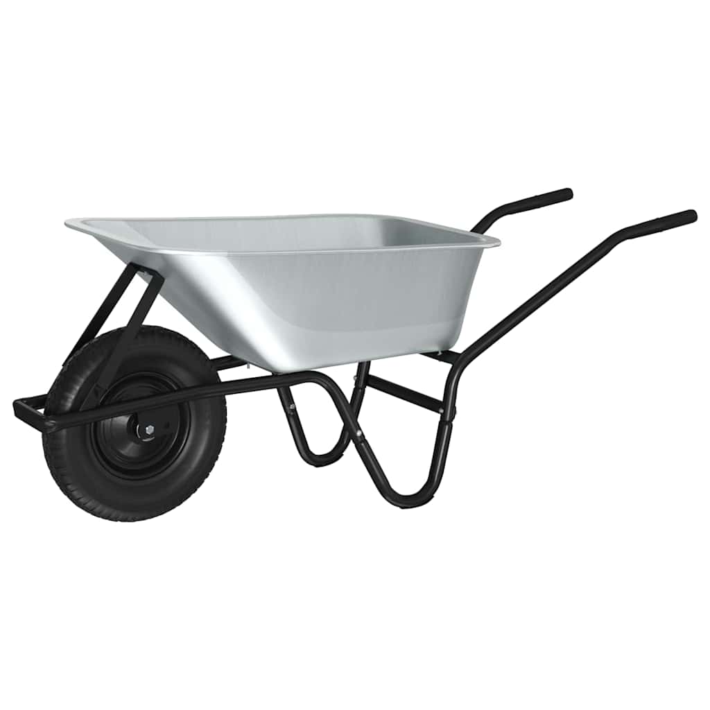 Wheelbarrow Silver and Black 141 x 60 x 57 cm Steel