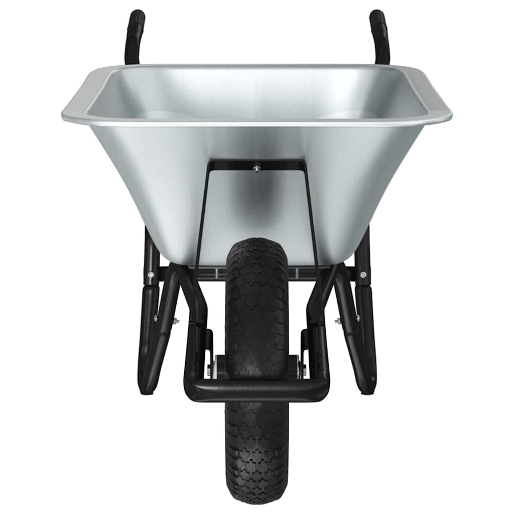 Wheelbarrow Silver and Black 141 x 60 x 57 cm Steel