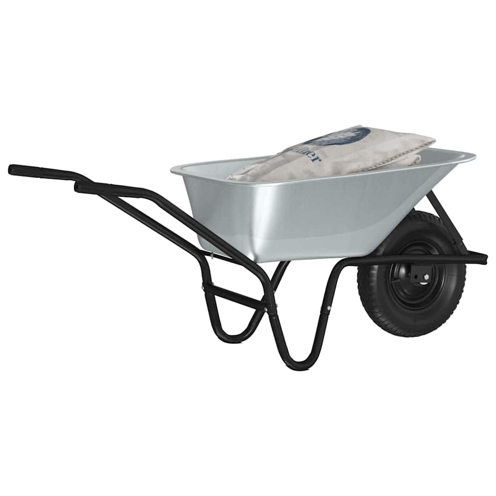 Wheelbarrow Silver and Black 141 x 60 x 57 cm Steel
