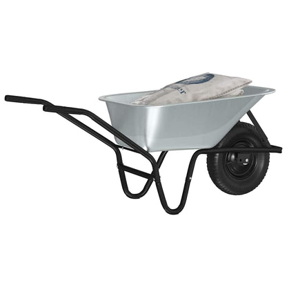 Wheelbarrow Silver and Black 141 x 60 x 57 cm Steel