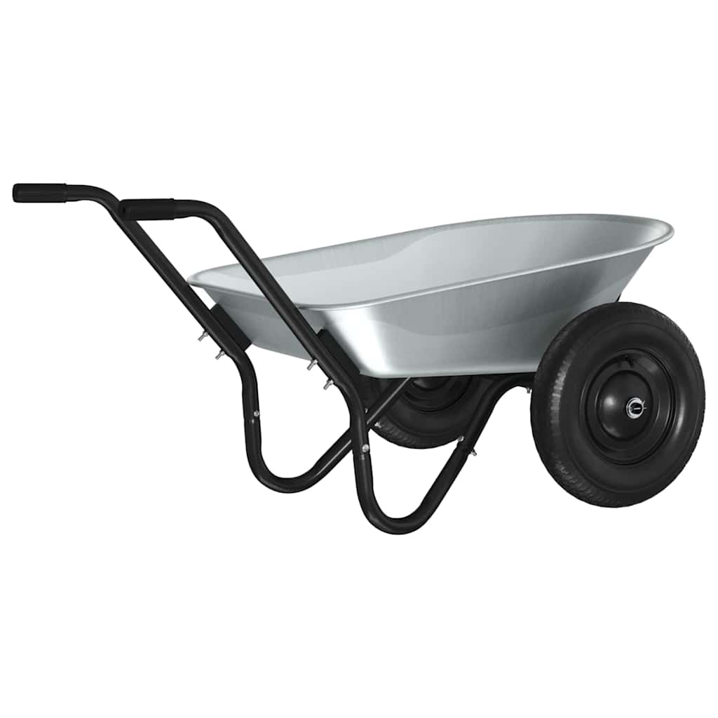 Wheelbarrow Silver and Black 124 x 73 x 65 cm Steel