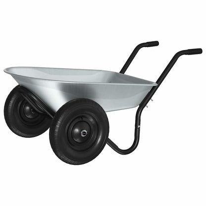 Wheelbarrow Silver and Black 124 x 73 x 65 cm Steel
