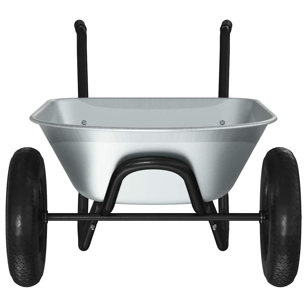 Wheelbarrow Silver and Black 124 x 73 x 65 cm Steel