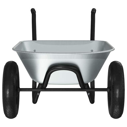 Wheelbarrow Silver and Black 124 x 73 x 65 cm Steel