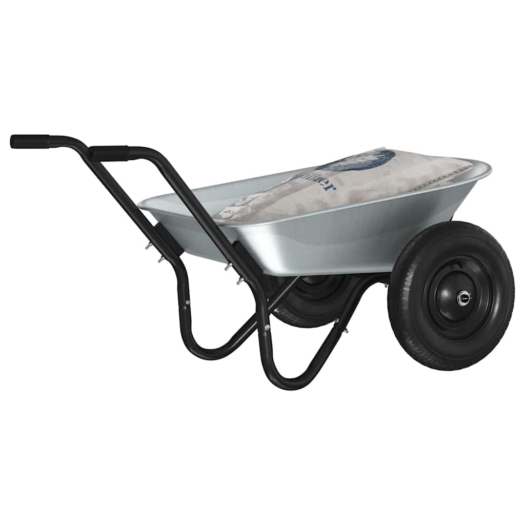 Wheelbarrow Silver and Black 124 x 73 x 65 cm Steel
