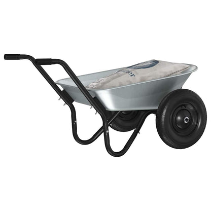 Wheelbarrow Silver and Black 124 x 73 x 65 cm Steel