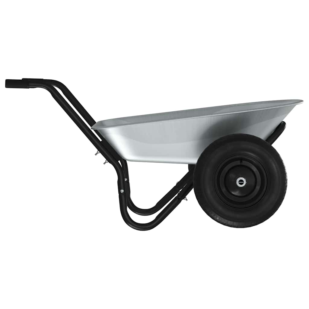 Wheelbarrow Silver and Black 124 x 73 x 65 cm Steel