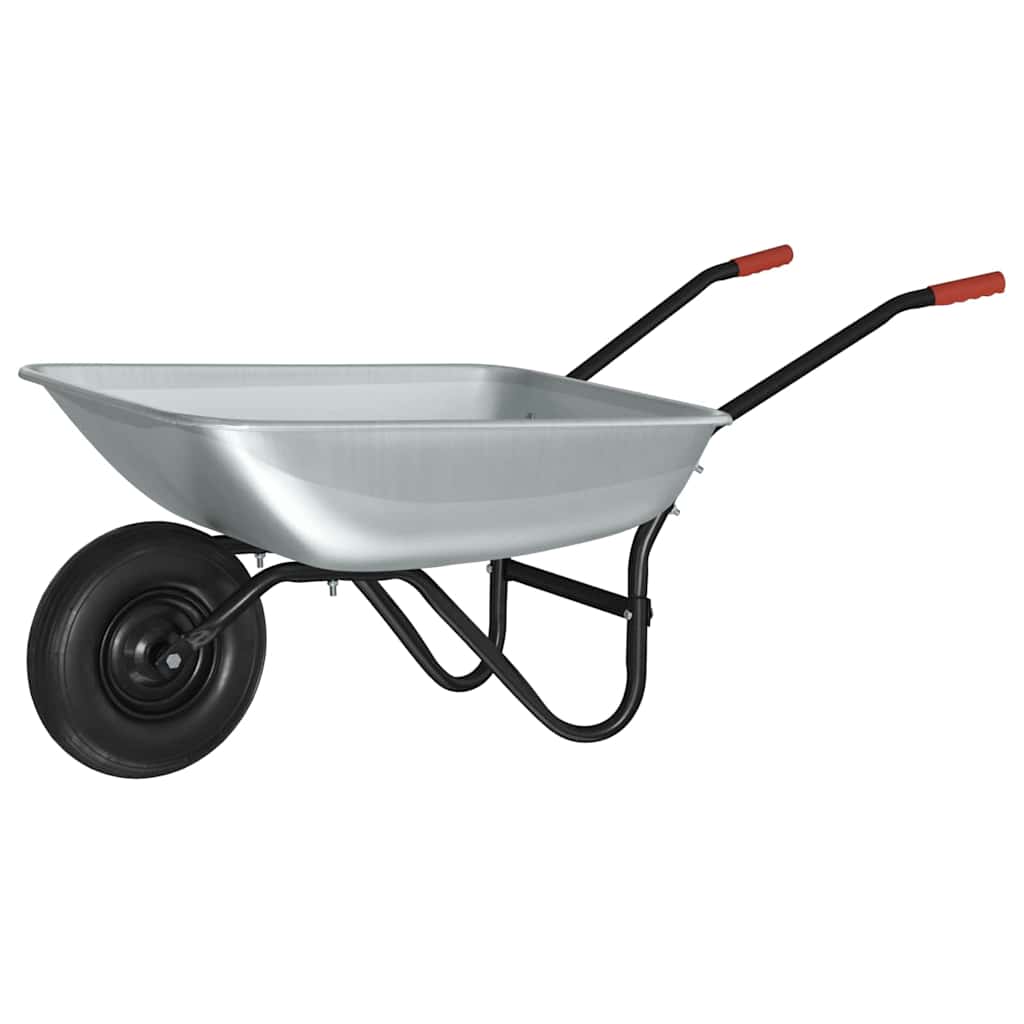 Wheelbarrow Silver and Black 133 x 62.5 x 58 cm Steel