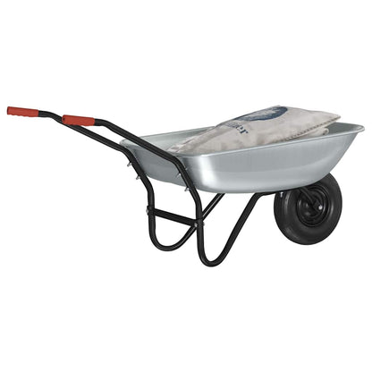Wheelbarrow Silver and Black 133 x 62.5 x 58 cm Steel