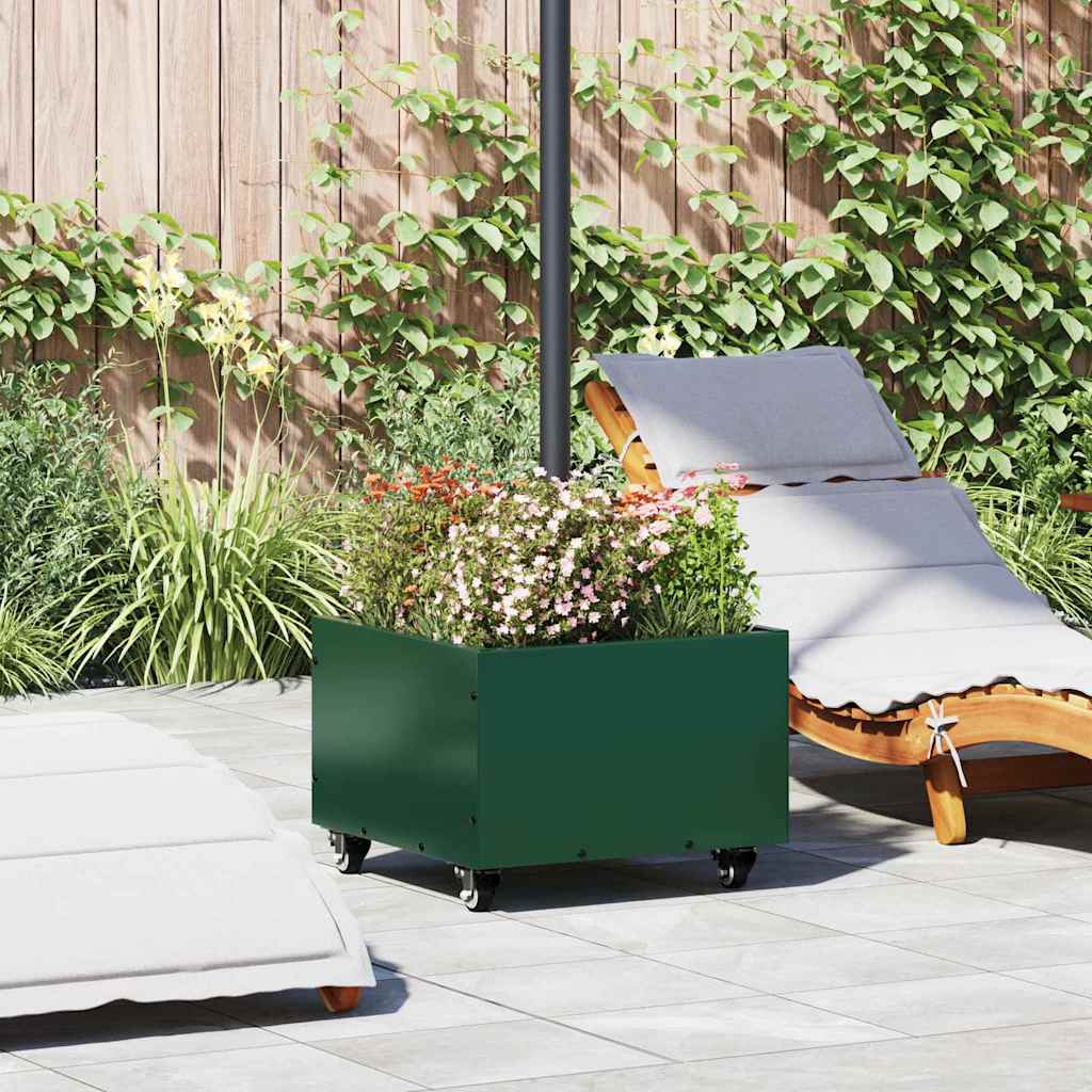 Parasol Base Manual Green 45 x 45 x 45 cm Steel