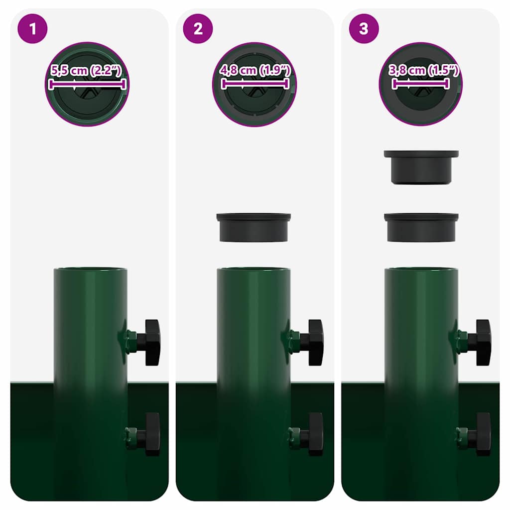 Parasol Base Manual Green 45 x 45 x 45 cm Steel