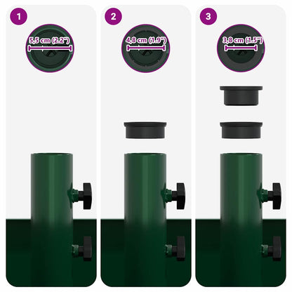 Parasol Base Manual Green 45 x 45 x 45 cm Steel