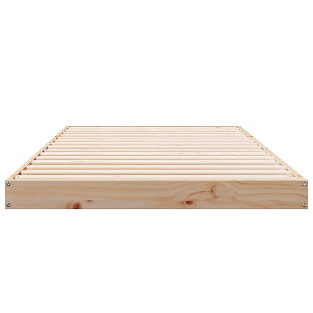 Floor Bed Frame Natural 213.5 x 104 x 9 cm Solid Pine Wood