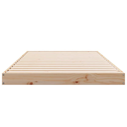 Floor Bed Frame Natural 213.5 x 104 x 9 cm Solid Pine Wood
