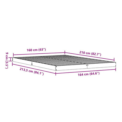 Floor Bed Frame White 160 x 210 cm Solid Pine Wood