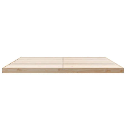Floor Bed Frame Natural 213.5 x 204 x 9 cm Solid Pine Wood