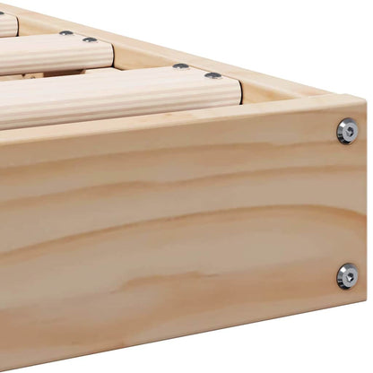 Floor Bed Frame Natural 80 x 220 cm Solid Pine Wood
