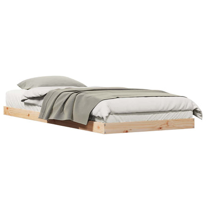 Floor Bed Frame Natural 80 x 220 cm Solid Pine Wood