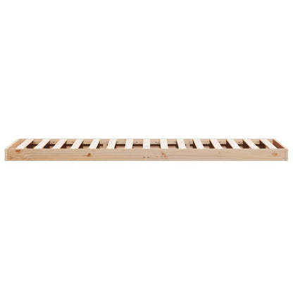 Floor Bed Frame Natural 80 x 220 cm Solid Pine Wood