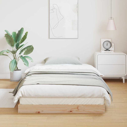 Floor Bed Frame Natural 90 x 220 cm Solid Pine Wood