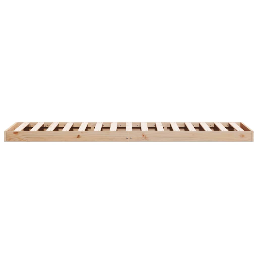 Floor Bed Frame Natural 90 x 220 cm Solid Pine Wood