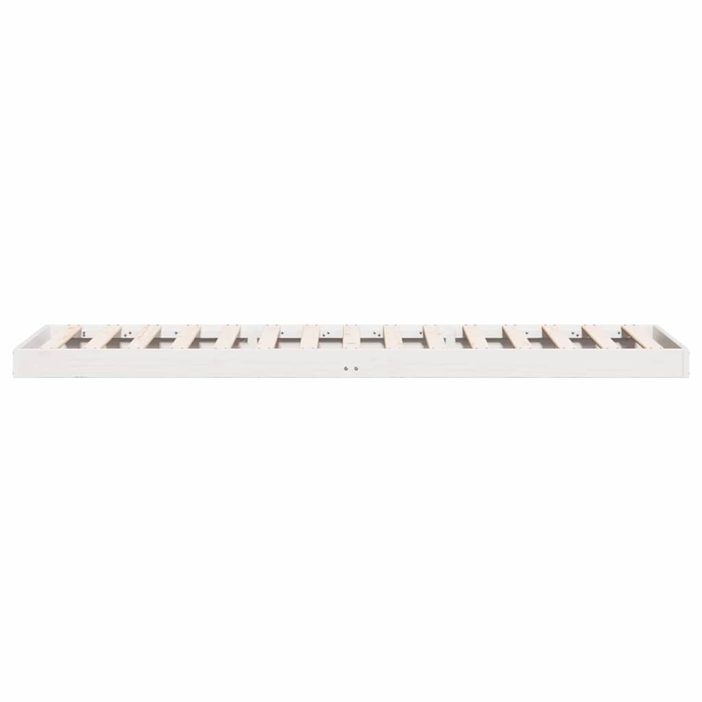 Floor Bed Frame White 100 x 220 cm Solid Pine Wood