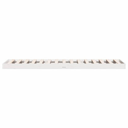 Floor Bed Frame White 100 x 220 cm Solid Pine Wood