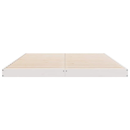 Floor Bed Frame White 140 x 220 cm Solid Pine Wood