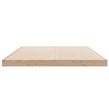 Floor Bed Frame Natural 160 x 220 cm Solid Pine Wood