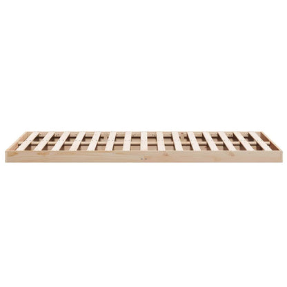 Floor Bed Frame Natural 160 x 220 cm Solid Pine Wood