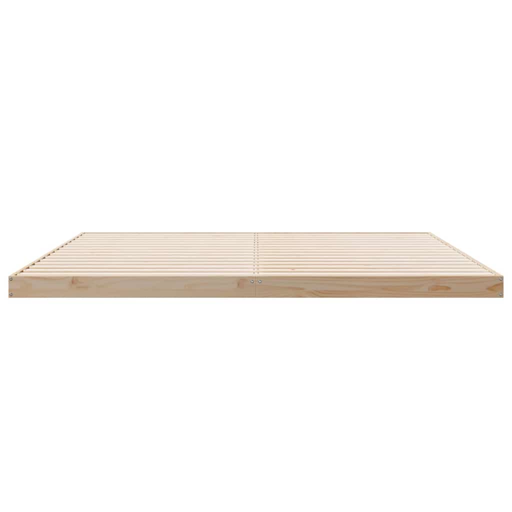 Floor Bed Frame Natural 180 x 220 cm Solid Pine Wood